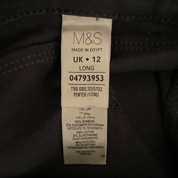 Marks & Spencer Dark Gray Cotton Skinny Pants - Picture 8 of 12